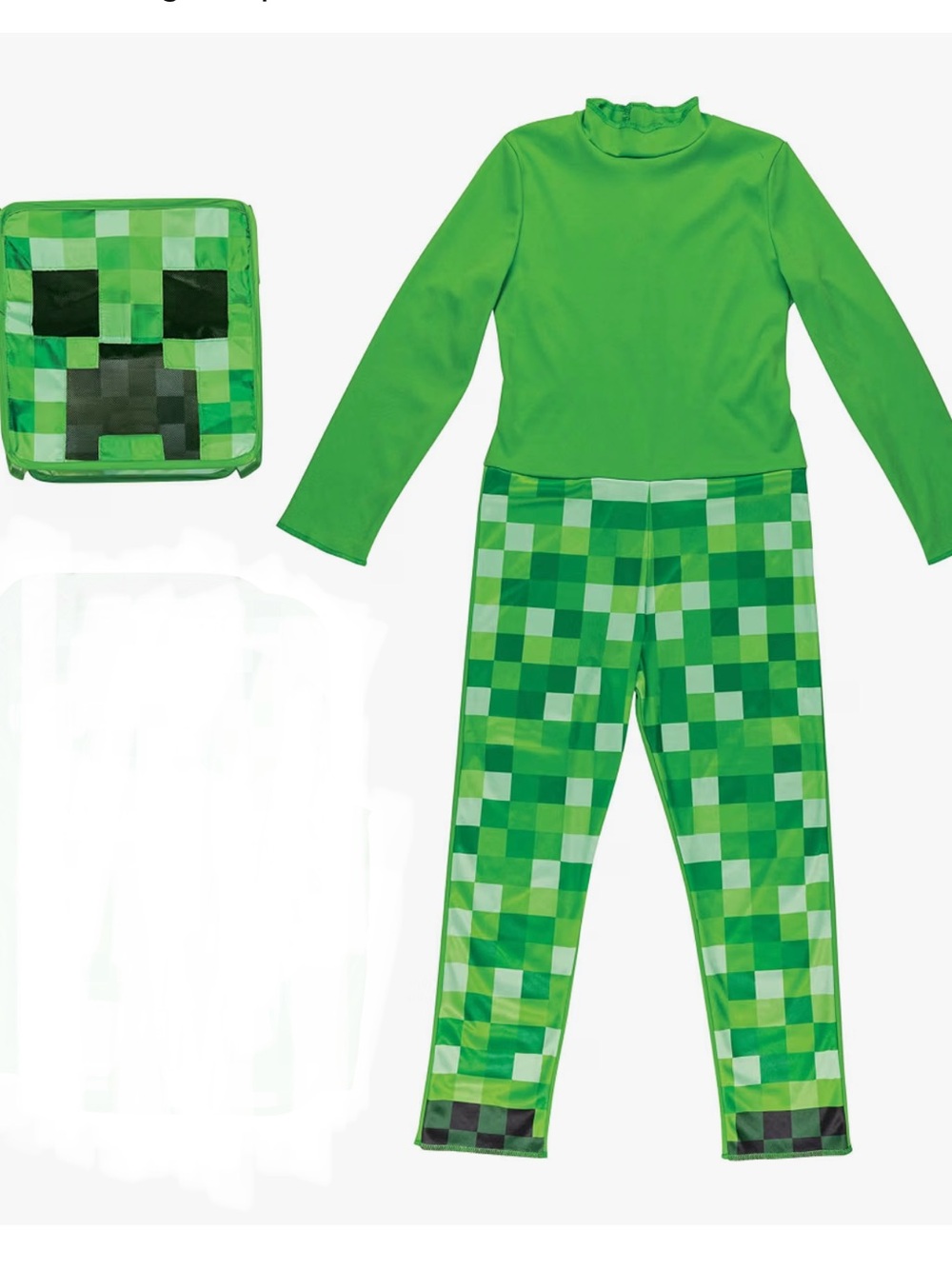 Minecraft Creeper Costume for Kids, Official Minecraft Costume with headpiece-L